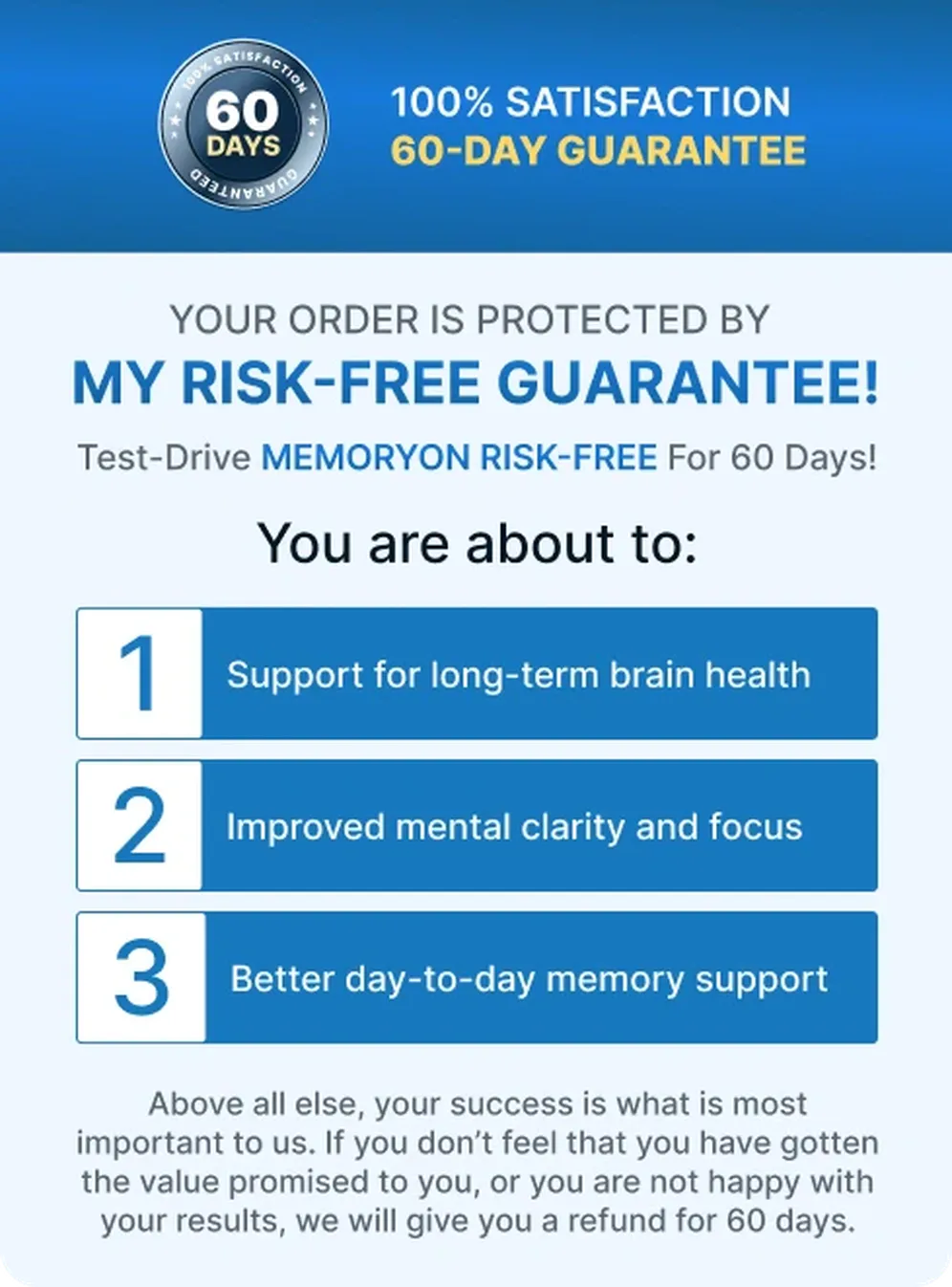Memory On 60-day money-back guarantee seal