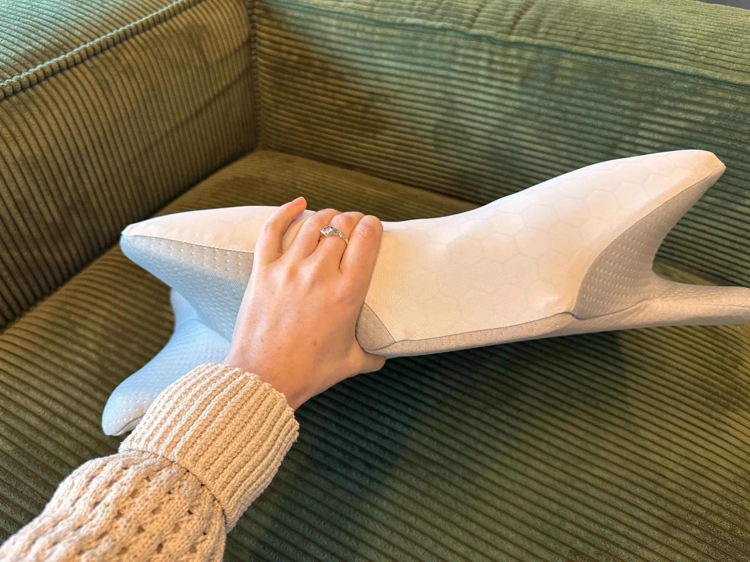 Derila Ergo Pillow product view showing butterfly contour shape