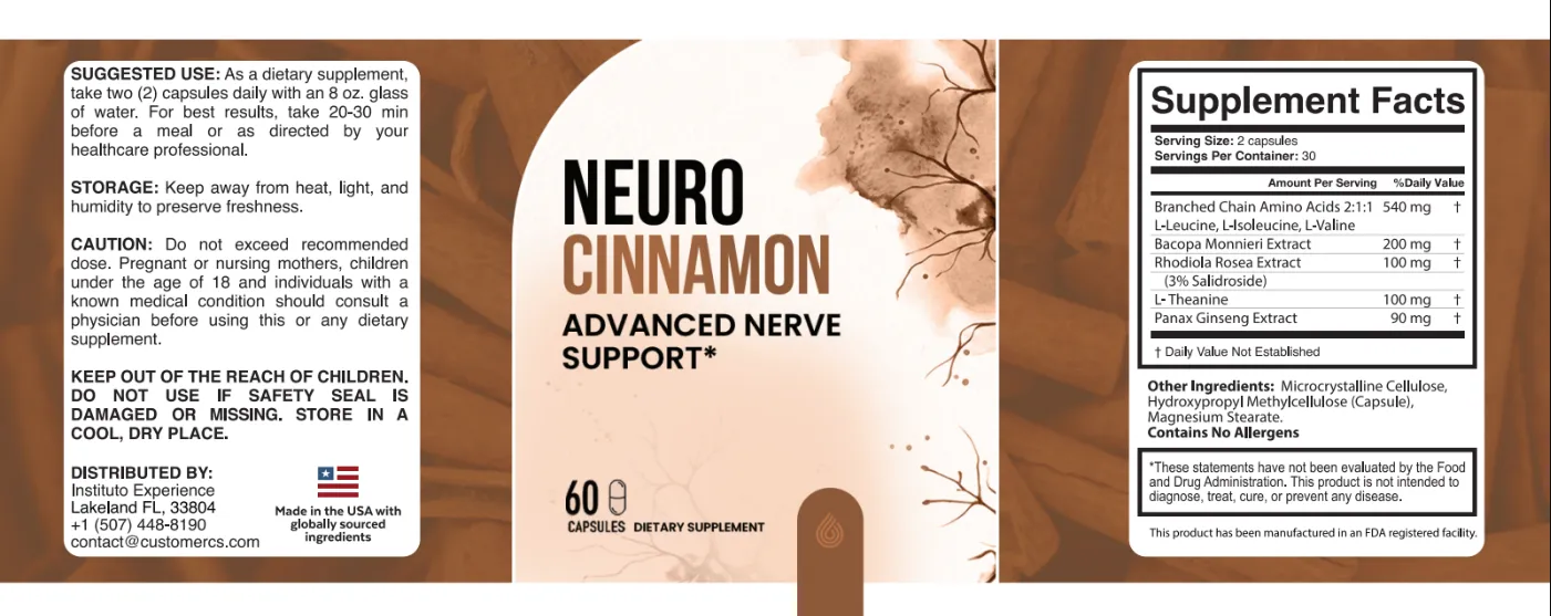 Neuro Cinnamon supplement facts